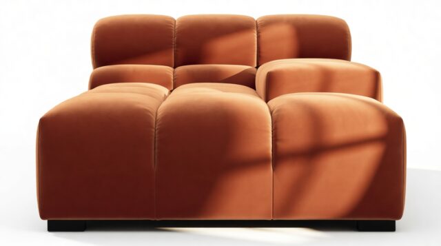 The Tufty – Spice Velvet, Deep Armrest (Right)