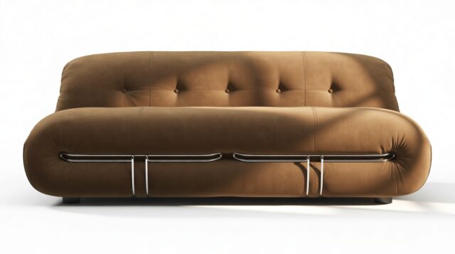 The Soriana – Brown Vegan Suede, Two Seater Sofa