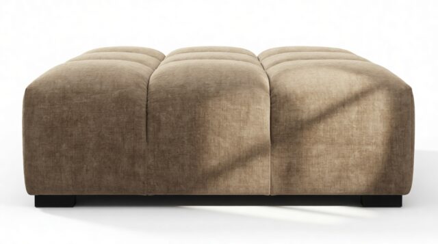 The Tufty – Cappuccino Brown Chenille, Ottoman