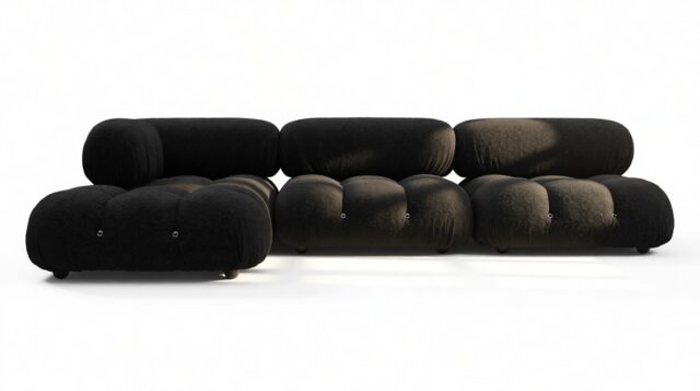 The Bellini – Black Boucle, Sectional (Left Chaise)