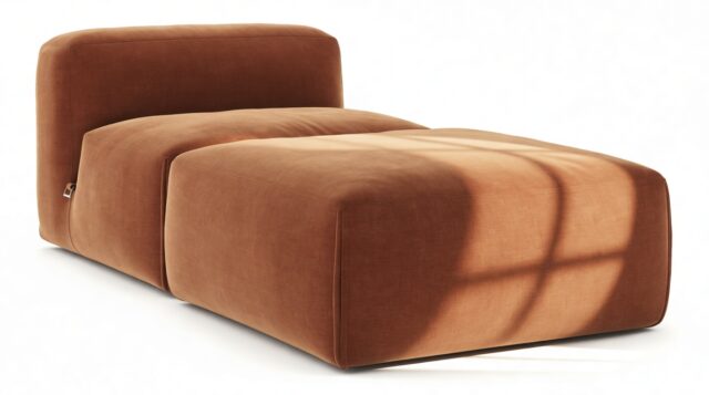 The Le Mura – Rust Chenille, Chaise Lounge
