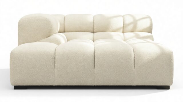 The Tufty – Eggshell Boucle, Deep Corner Half (Left)