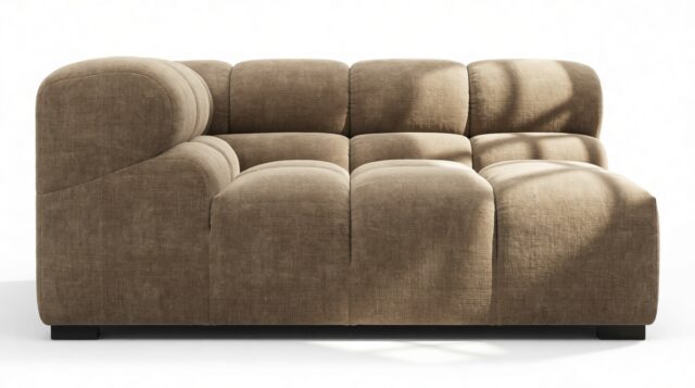 The Tufty – Cappuccino Brown Chenille, Large Corner (Left)