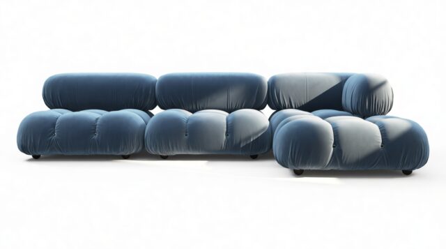 The Bellini – Aegean Blue Velvet, Sectional (Right Chaise)