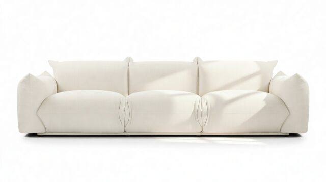 The Marenco – Ivory Linen, Three Seater Sofa