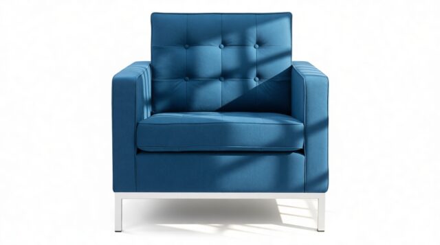 The Florence – Indigo Blue Wool, Lounge Chair