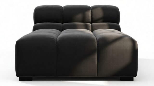 The Tufty – Black Velvet, Armless Chaise