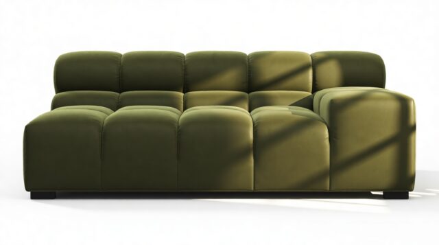 The Tufty – Thyme Luxe Velvet, Extra Large Armrest (Right)