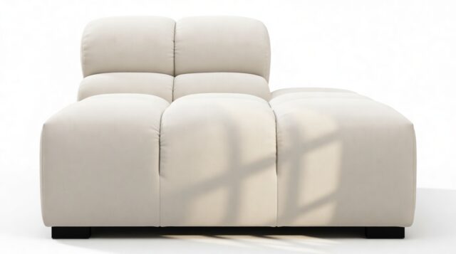 The Tufty – Oatmeal Brushed Weave, End Armless (Right)