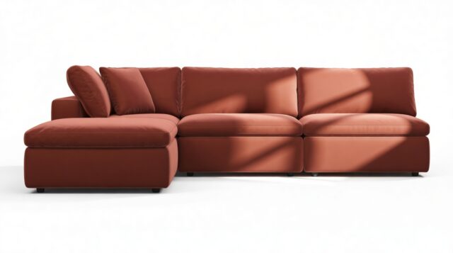 The Ciel – Cinnamon Velvet, Sectional (Left Chaise)