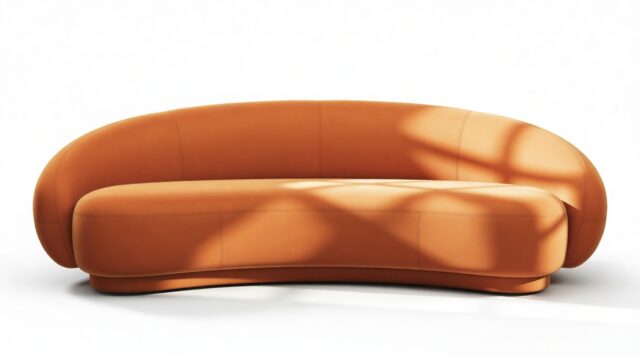 The Julep – Apricot Velvet, Three Seater Sofa