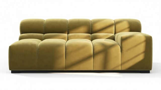 The Tufty – Olive Gold Velvet, Extra Large Armrest (Right)