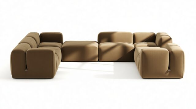 The Le Mura – Old Gold Velvet, Eight Seater (Left)