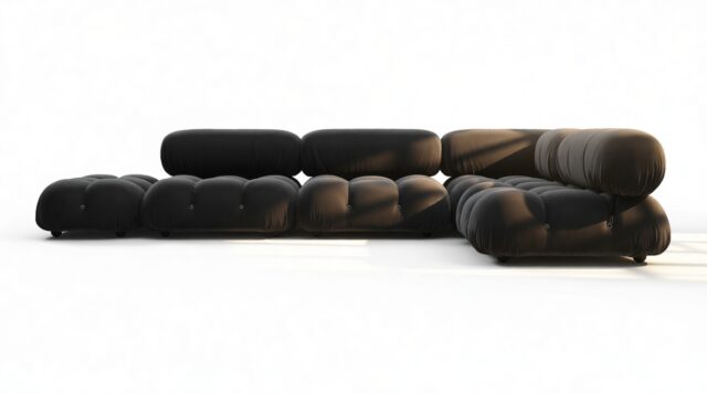 The Bellini – Black Velvet, Sectional (Right Corner)