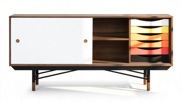 The Finn Juhl – Walnut and Yellow, Credenza
