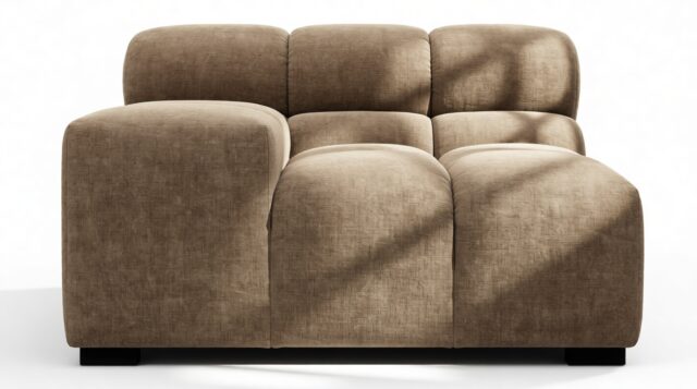 The Tufty – Cappuccino Brown Chenille, Armrest (Left)