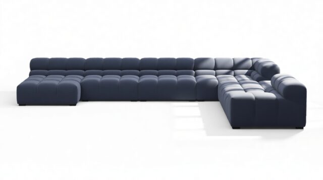 The Tufty – Royal Blue Wool, Extra Large Corner (Right) – Sectional