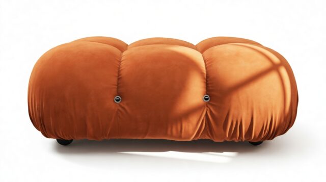 The Bellini – Apricot Velvet, Ottoman