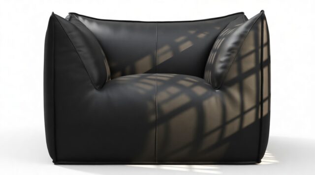 The Bambole – Vintage Black Vegan Leather, Lounge Chair