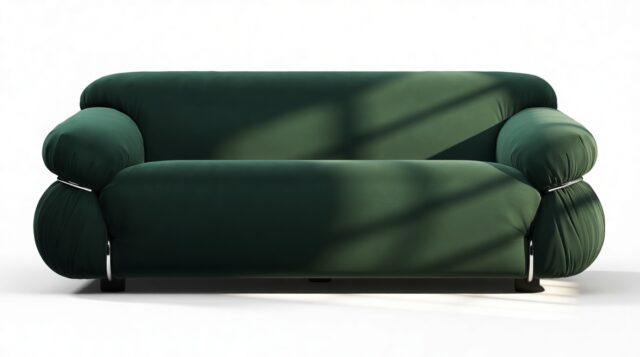 The Sesann – Deep Pine Velvet, Two Seater Sofa