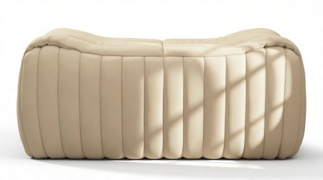 The Sandra – Alabaster Vegan Leather, Ottoman