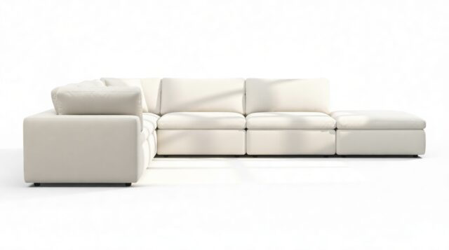 The Ciel – Oatmeal Brushed Weave, Sectional (Left Corner)