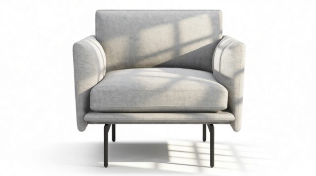 The Outline – Light Gray Wool, Lounge Chair