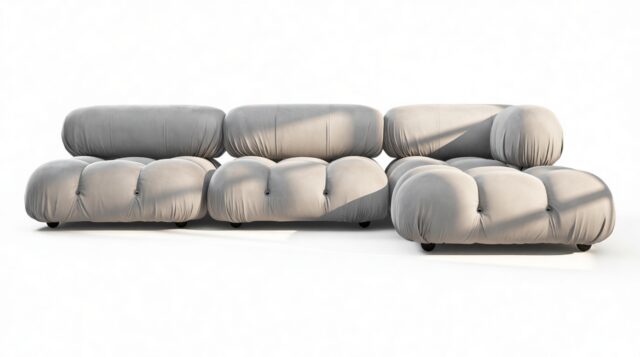 The Bellini – Light Gray Velvet, Sectional (Right Chaise)