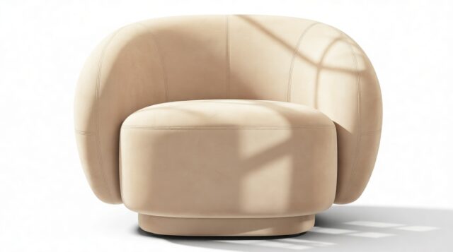 The Julep – Ecru Velvet, Lounge Chair