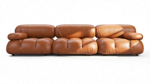 The Bellini – Tan Premium Leather, Three Seater Sofa