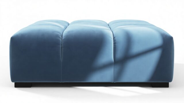 The Tufty – Aegean Blue Velvet, Ottoman