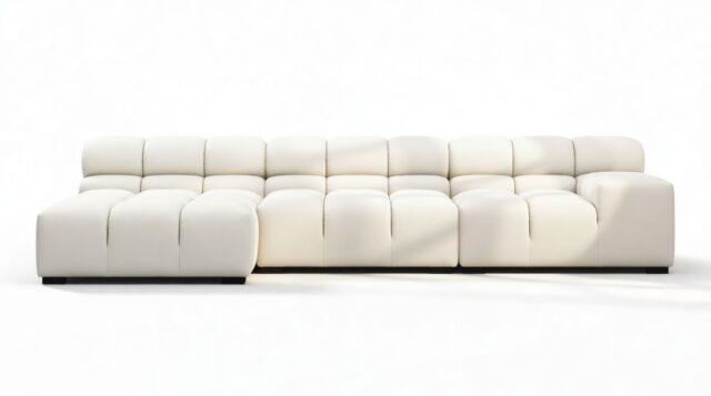 The Tufty Outdoor – Soft White Performance Weave (Outdoor), Small Chaise (Left)