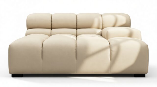 The Tufty Outdoor – Latte Performance Weave (Outdoor), Deep Large Armrest (Right)