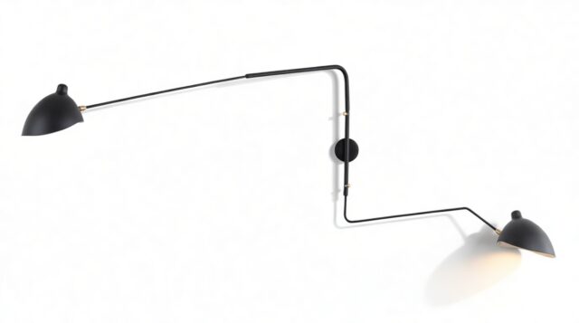 The Mouille – Black, 2 Arm Wall Lamp