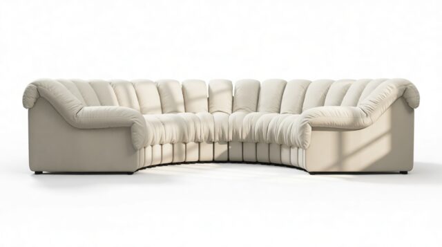 The DS 600 – Cream Vegan Leather, Sectional, U Shape