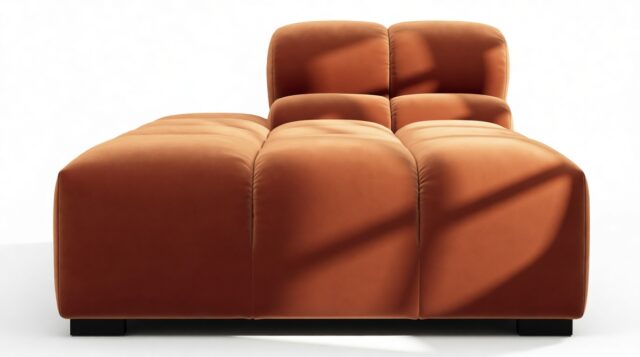 The Tufty – Spice Velvet, Armless Chaise (Left)