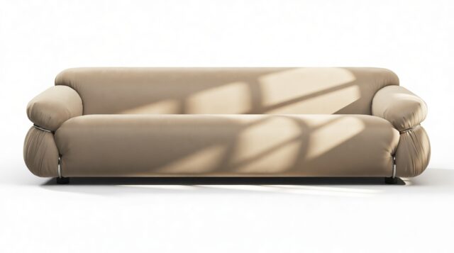 The Sesann – Stone Luxe Velvet, Three Seater Sofa