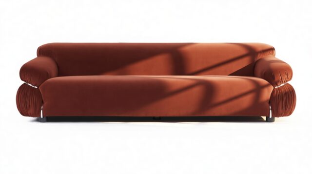 The Sesann – Burgundy Luxe Velvet, Three Seater Sofa