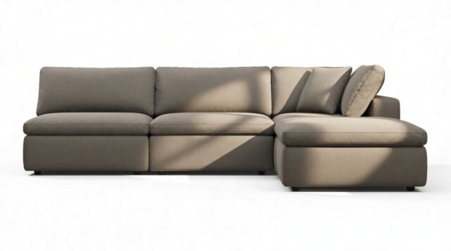 The Ciel – Coffee Brushed Weave, Sectional (Right Chaise)