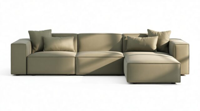 The Arlesia – Sage Vegan Suede, Right Chaise