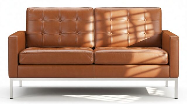 The Florence – Tan Premium Leather, Two Seater