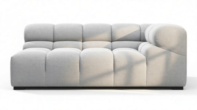 The Tufty – Light Gray Wool, Extra Large Corner (Right)