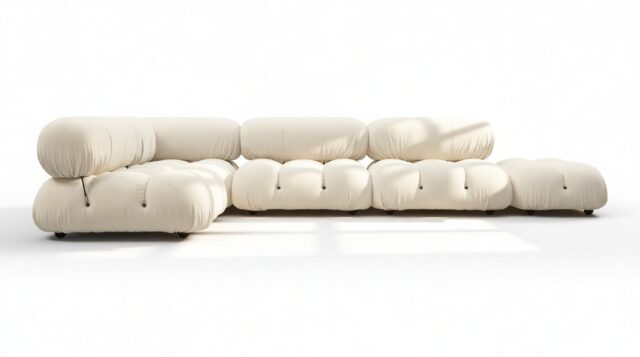 The Bellini – Cream Chunky Performance Weave (Outdoor), Sectional (Left Corner)