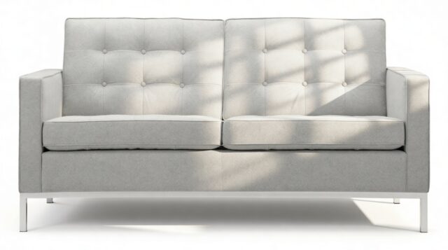 The Florence – Light Gray Wool, Two Seater