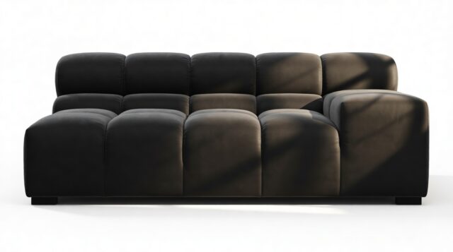 The Tufty – Black Velvet, Extra Large Armrest (Right)