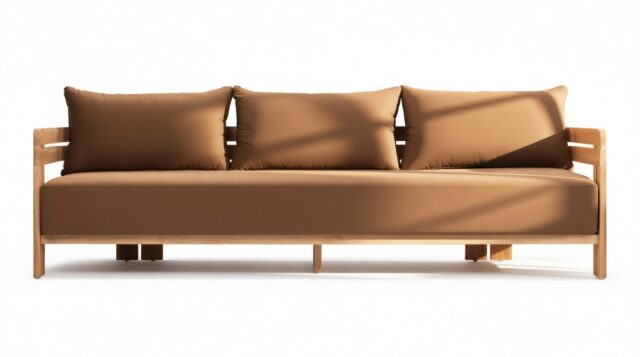 The Prestigio – Natural Teak with Mocha Cushions, Sofa