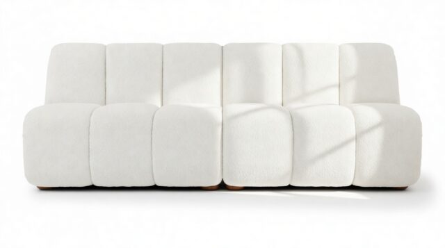 The Rivière – Pearl Boucle, Three Seater Sofa