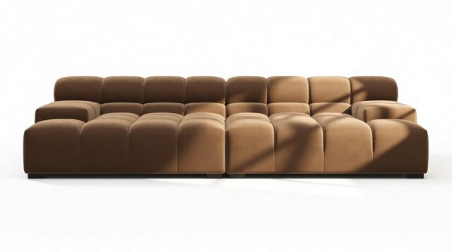 The Tufty – Mocha Velvet, Extra Deep Sofa – Sectional