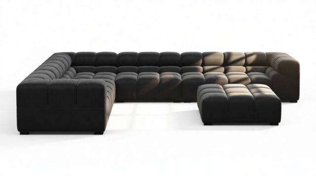 The Tufty – Black Velvet, Large Corner (Left) – Sectional