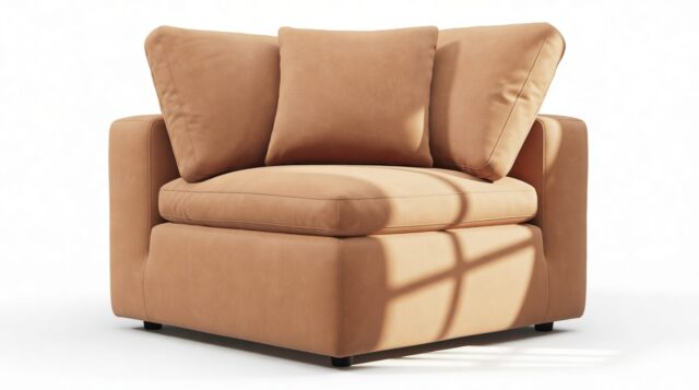 The Ciel – Tan Vegan Leather, Corner Module